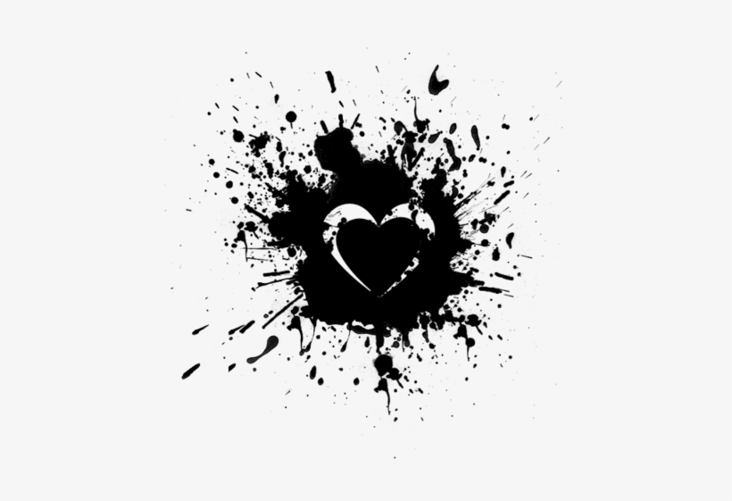 024079 Black Paint Splatter Icon Culture Heart - Black Paint Splatter, transparent png #3949954