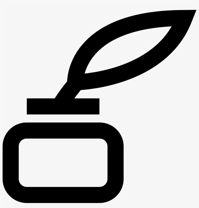 The Icon Is Of A Quill With Ink - Black And White Pen And Ink Icon, transparent png #3950304