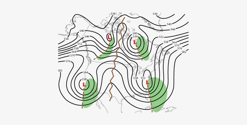 Trough And Ridge Axis As Well As The Locations Of Where - Illustration, transparent png #3950537