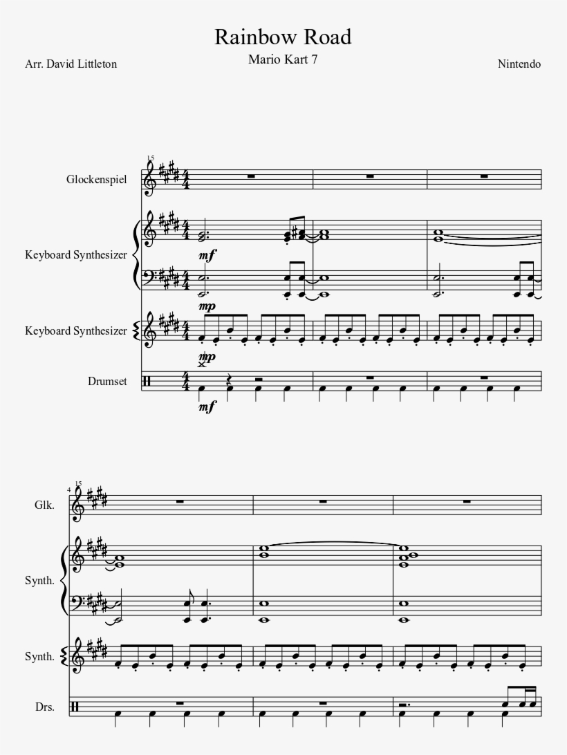 Rainbow Road Sheet Music Composed By Nintendo 1 Of - You Ll Be In My Heart Duet, transparent png #3950809