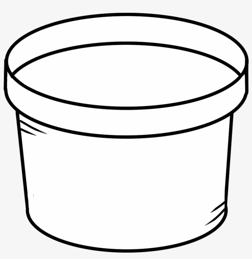 Black And White Garden Pot Clipart - Black And White Clipart Pot Png, transparent png #3951583