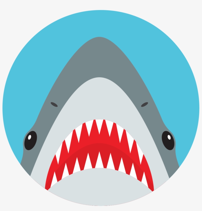 Nuckees Original Phone Grips - Jaws Picture Cartoon Shark, transparent png #3951870