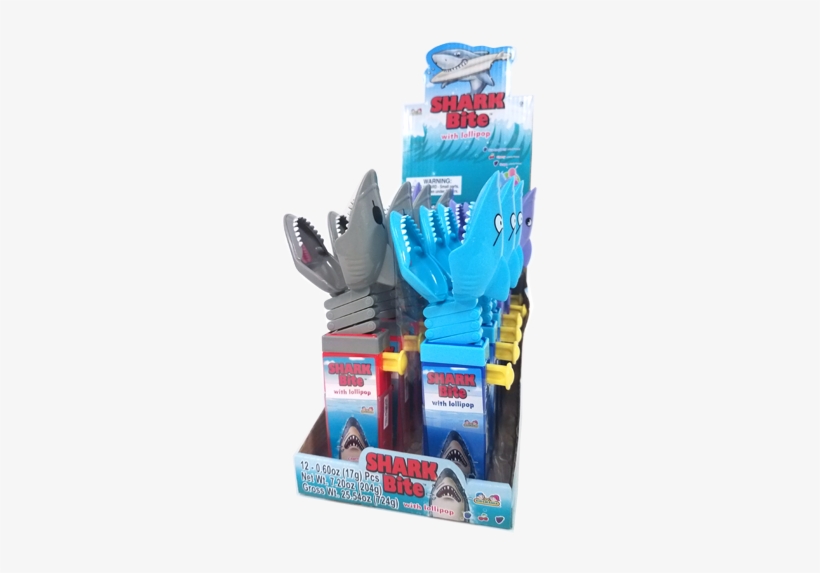 Shark Bite With Lollipop Candy Toy For Fresh Candy - Kidsmania Shark Bite W/lollipop 12ct, transparent png #3952101