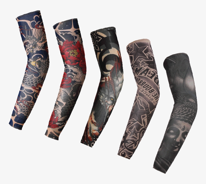 Ice Silk Sleeves Men And Women Sun Tattoo Tattoo Arm - Arm, transparent png #3952668