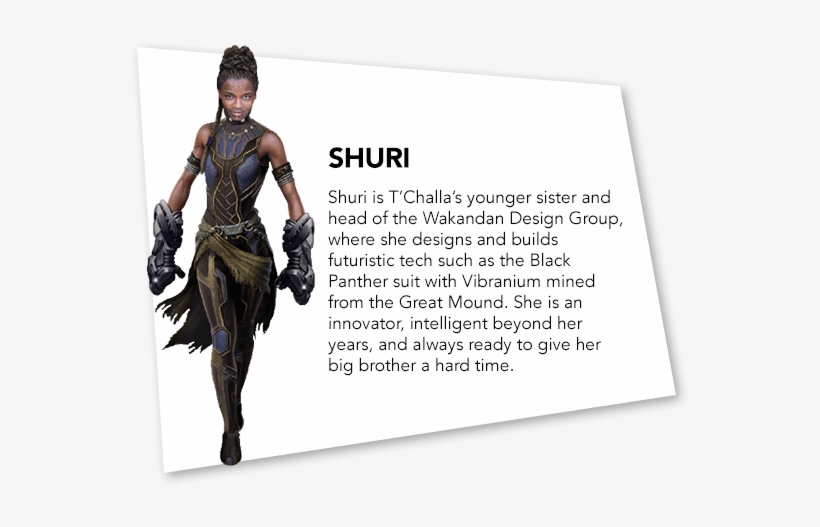 Shuri Character Bio - Black Panther Cardboard Cutout, transparent png #3952958