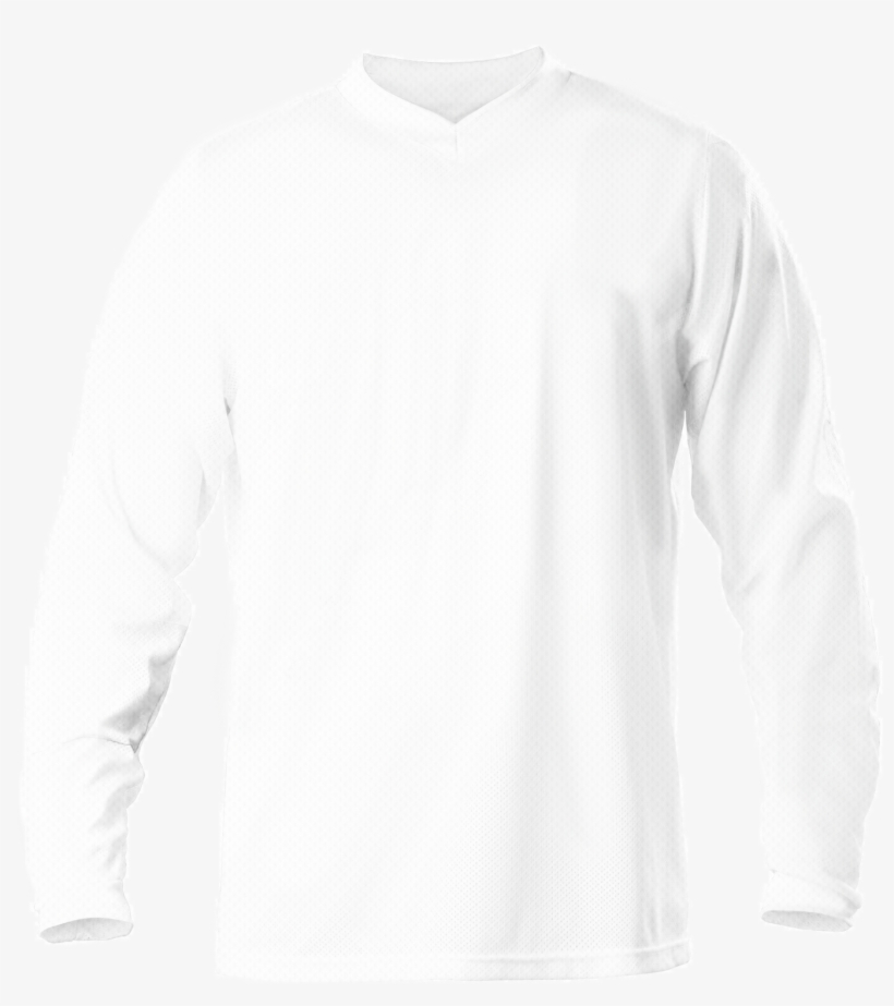 Long Sleeve Jersey 1 (1) - Plain White Long Sleeve T Shirt Back, transparent png #3953518
