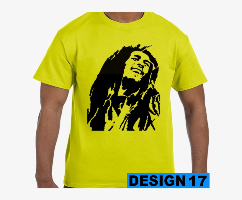 Custom Designed Full Color T-shirt - Bob Marley Black And White Drawings, transparent png #3953776