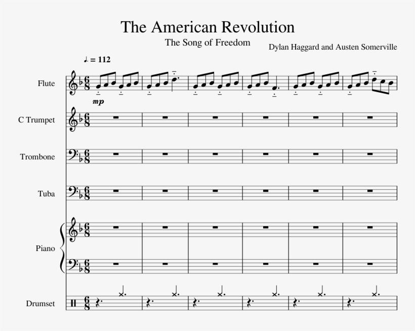 The American Revolution Sheet Music Composed By Dylan - America The Beautiful - Sheet Music, transparent png #3954328