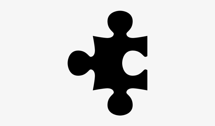 Puzzle Piece Black Shape Vector - Forma Rompecabezas Png, transparent png #3954613