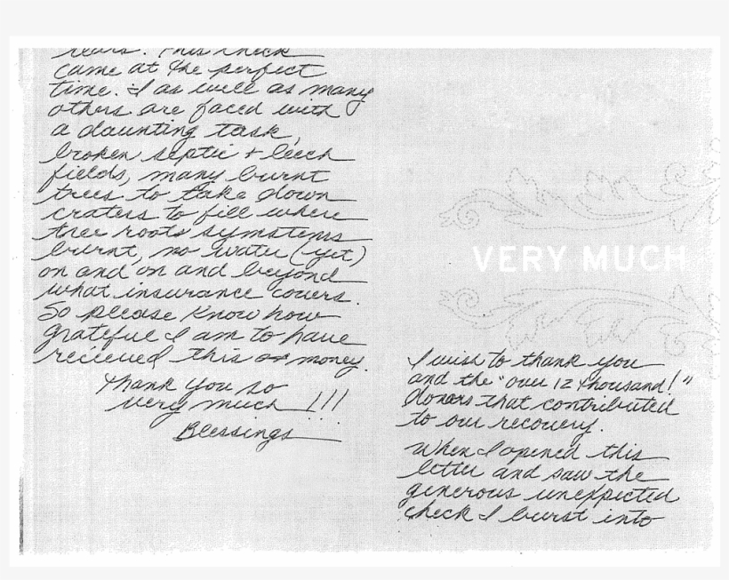 Our Warmest Thanks To The Lake County Fire Survivors - Handwriting, transparent png #3955199