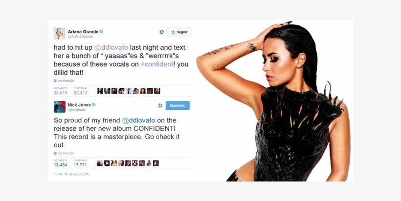 Demi Lovato Conquista Ariana Grande, Nick Jonas, Kelly - Confident - Demi Lovato (cd), transparent png #3957544