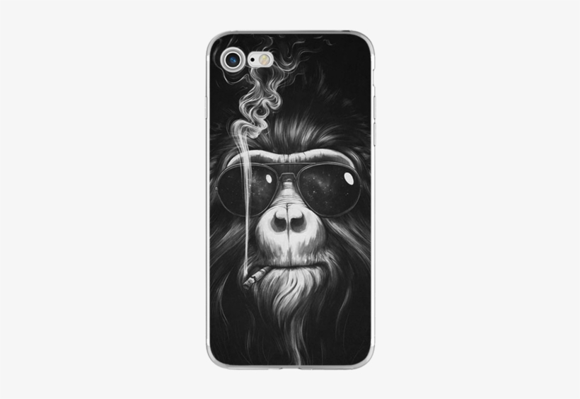 Animals Back Cover For Iphone X 8 4 4s 5 5s Se 5c 6 - Monkey Photography Black And White, transparent png #3957601