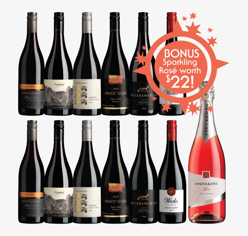 Pinot Noir Plus A Sparkling Star Dozen - Angullong Sparkling Rosé 2016, transparent png #3957962