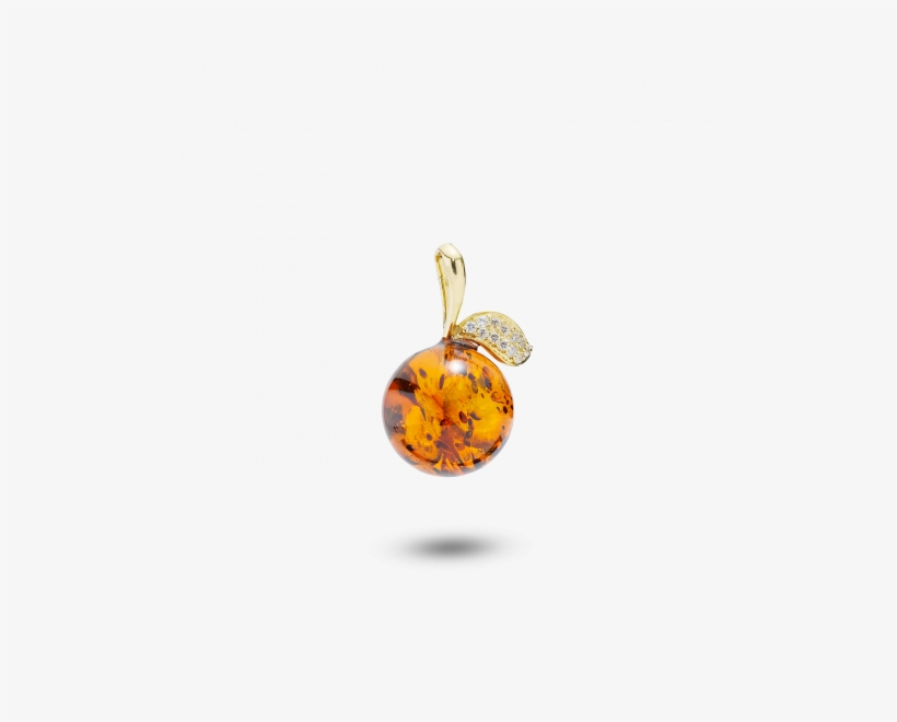 Gold Pendant With Amber And Diamonds - Gold, transparent png #3957991