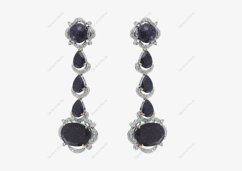 Sparkling Star With Crescent Moon Earring - Earrings, transparent png #3958234
