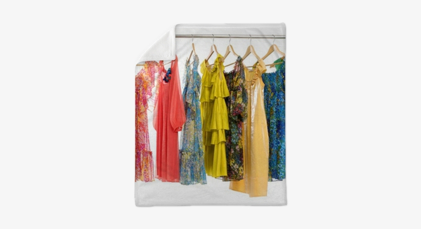 Colorful Clothes Choice Of Casual Clothes On Wooden - Clothes Hanger, transparent png #3958292