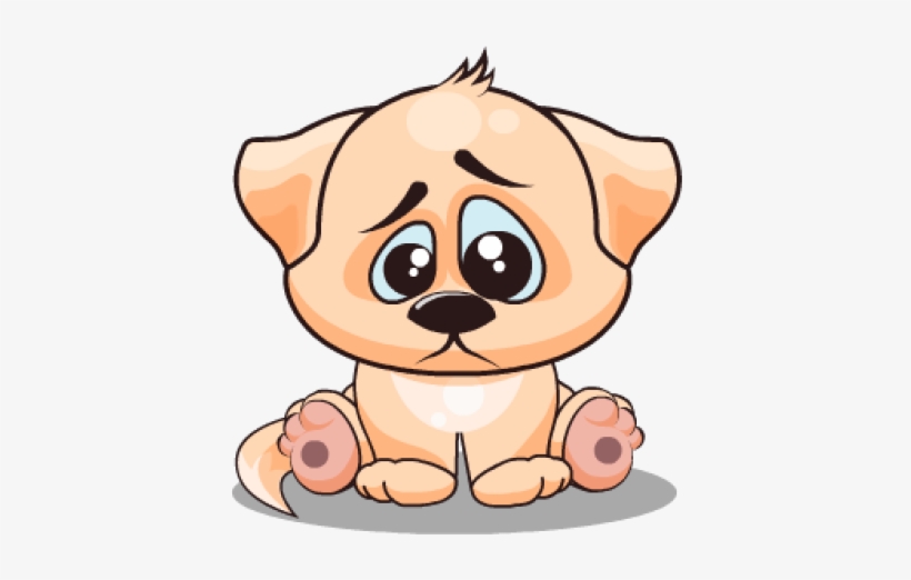 Sad Puppy Cartoon - 難過 動物 卡通, transparent png #3958556