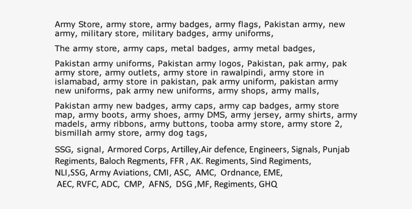 Army Store, Pakistan Army, Pakistan Army Uniforms, - Number, transparent png #3958679