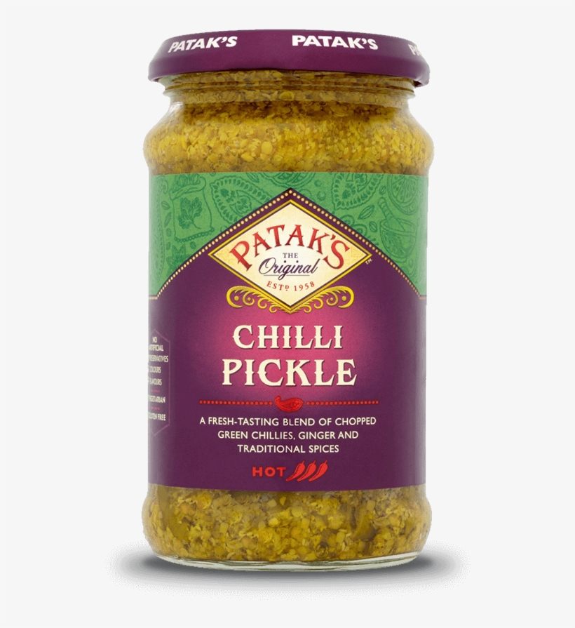 A Fresh-tasting Blend Of Chopped Green Chillies, Ginger - Pataks Chilli Pickle, transparent png #3959053