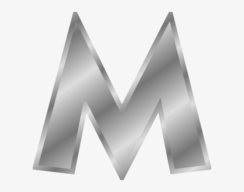 Letters Alphabet Silver Png Clip Arts - Letter M Silver, transparent png #3960418
