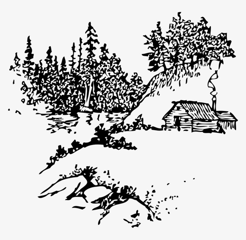 Cabin Clipart Mountain Cabin Cafepress Camp Crystal Lake Throw