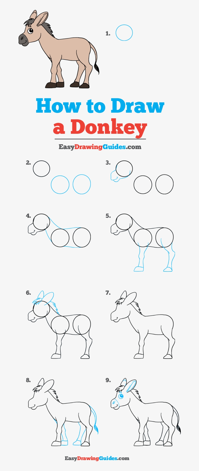 How To Draw Donkey - Drawing, transparent png #3961417
