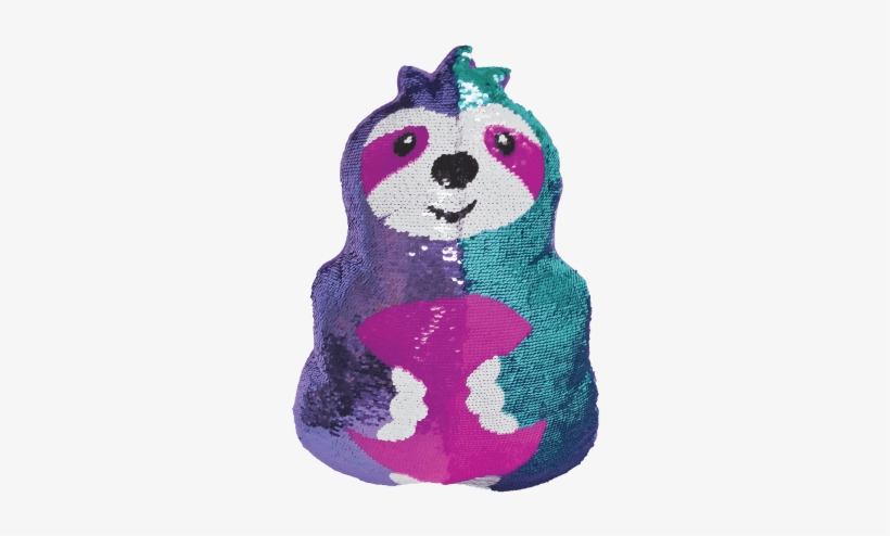 sloth sequin pillow