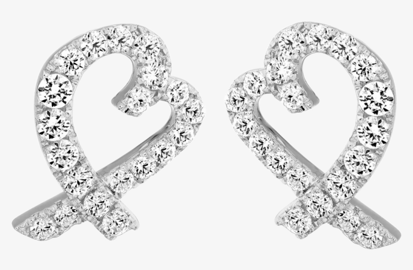 Love Heart Stone Set Earrings - Earrings, transparent png #3963592