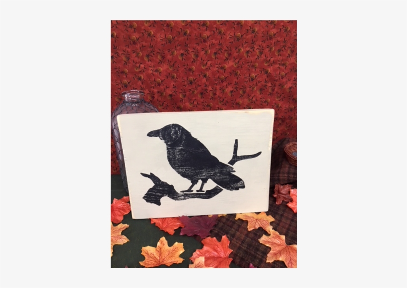 Black Raven Wood Sign - American Crow, transparent png #3964860