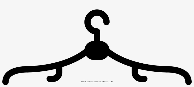 Clothes Hanger Coloring Page - Desenho De Cabide Png, transparent png #3965261