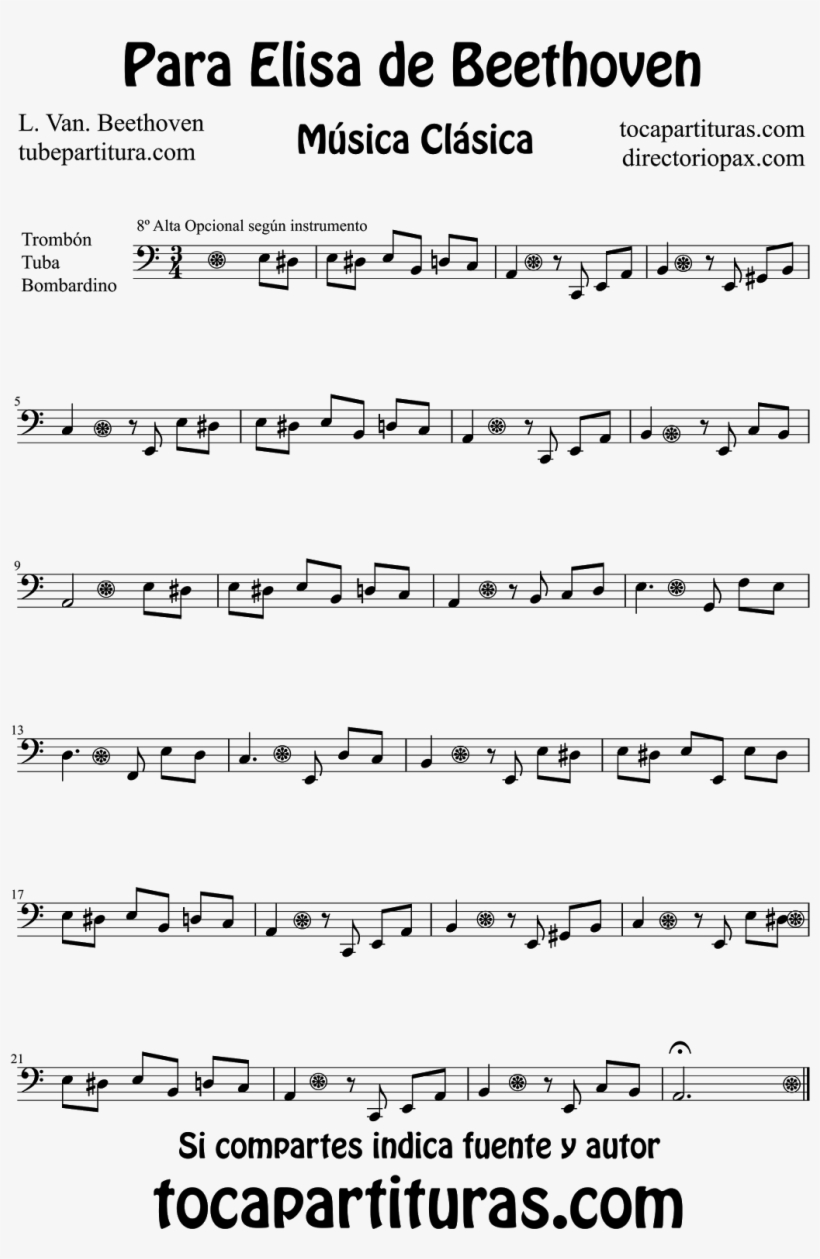 Para Elisa De Beethoven Partitura Para Trombón, Tuba - 10 Mark Sociology Question, transparent png #3966141