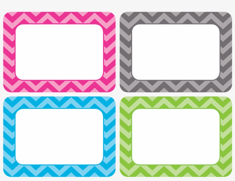 Tcr5526 Chevron Name Tags/labels - Teacher Cubby Labels Free, transparent png #3966324