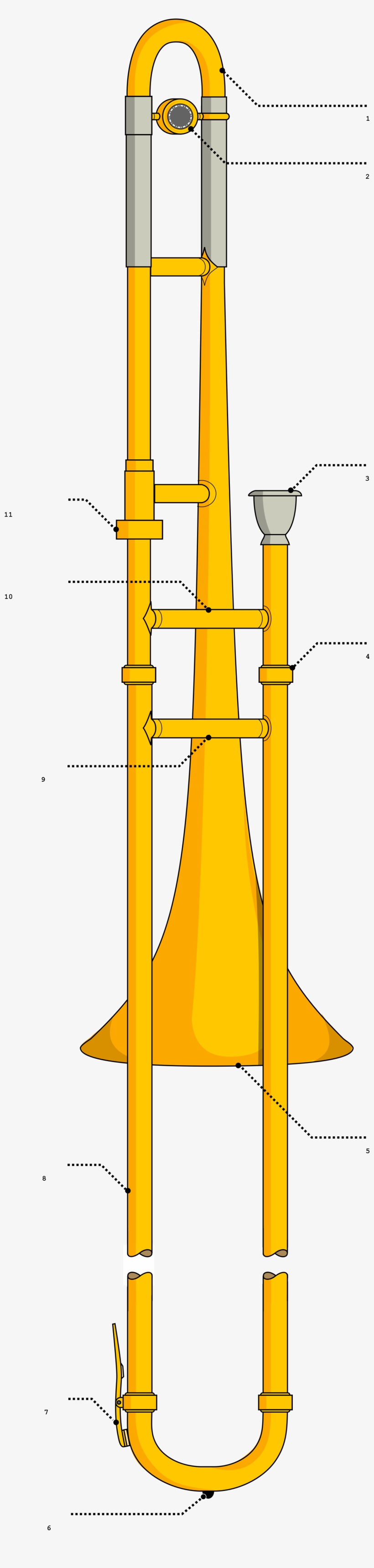Open - Diagram Of A Trombone, transparent png #3966440