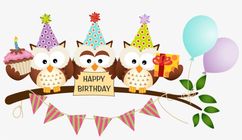 Vector Free Library Cartoon Owl Material - Happy Birthday Owl, transparent png #3966478