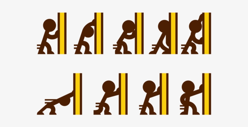 Stickman Free Vector Art - Stickman Pushing A Wall, transparent png #3967238
