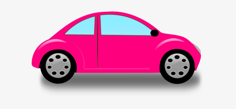 Pink Volkswagon Bug Car Clipart - Cartoon Volkswagen Beetle Pink, transparent png #3968756