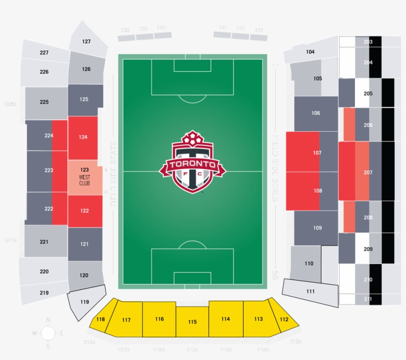 Tfc Seating Map - Seating Chart Bmo Field, transparent png #3969215