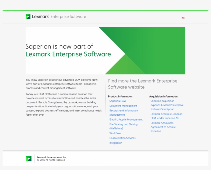 Saperion Is Now Lexmark - Perceptive Software, transparent png #3970474
