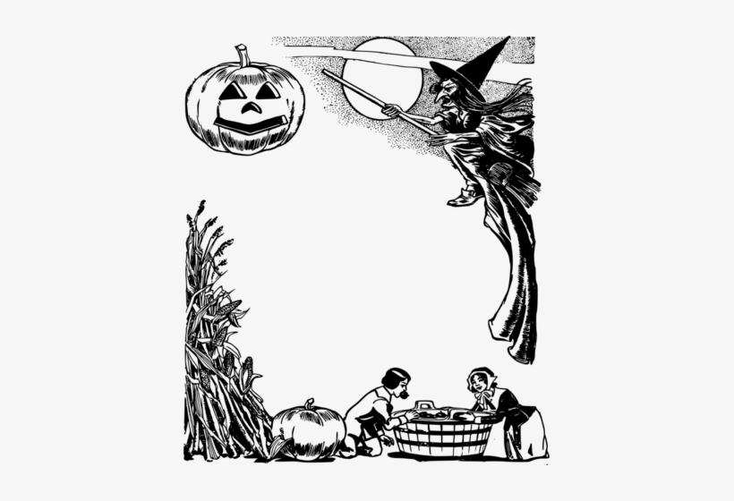 Click To See Printable Version Of Halloween Bookplate - Vintage Halloween Picture Frame, transparent png #3970577