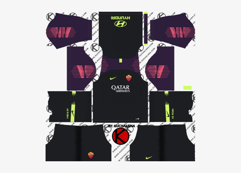 As Roma 2018/19 Kit - Dream League Soccer Kits Psg 2019, transparent png #3971977