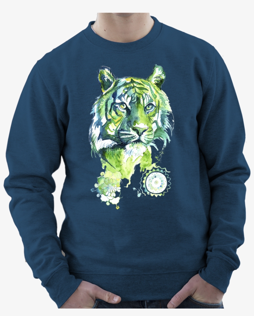 Sweatshirt With Kali Green Tiger Print - Green Tiger, transparent png #3972874