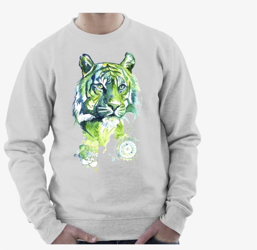 Sweatshirt With Kali Green Tiger Print, transparent png #3972998