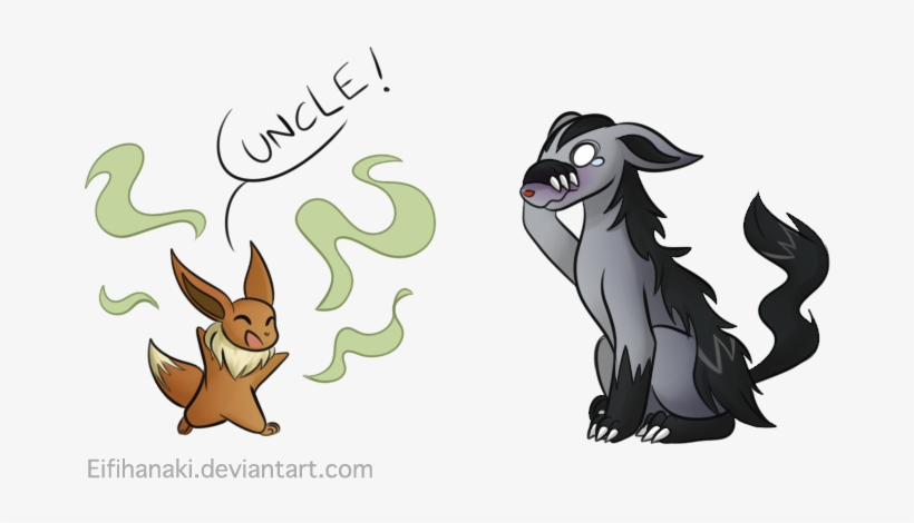 One Smelly Eevee - Mightyena And Eevee, transparent png #3973054