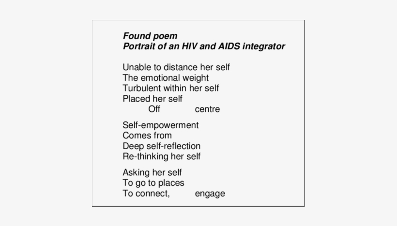 A Found Poem - Poem About Hiv And Aids, transparent png #3974600