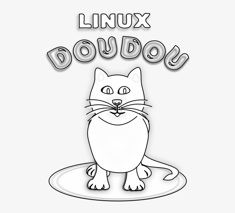 Net » Clip Art » Geek Dou Dou Linux Logo Contest Black - Cartoon, transparent png #3975397