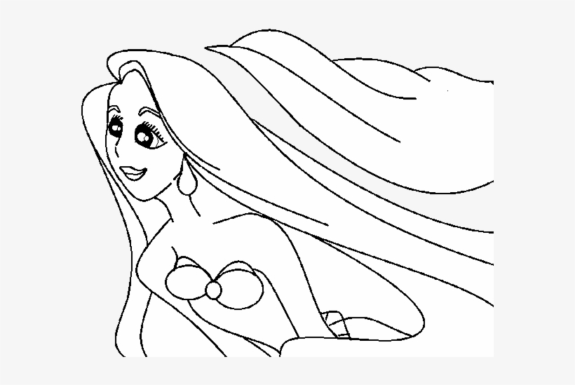 Ariel The Little Mermaid Coloring Page - Drawing, transparent png #3976386