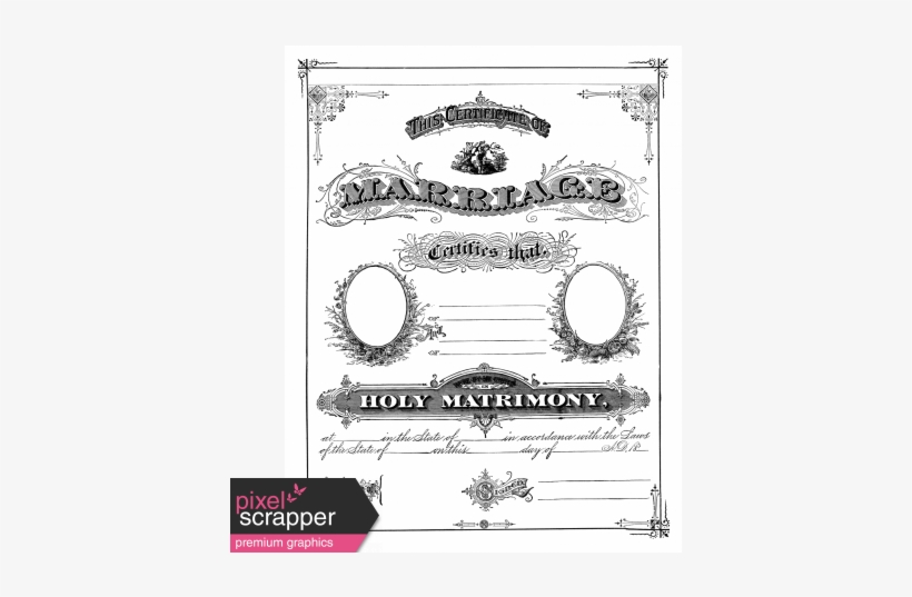 Vintage Marriage Certificate, transparent png #3976598