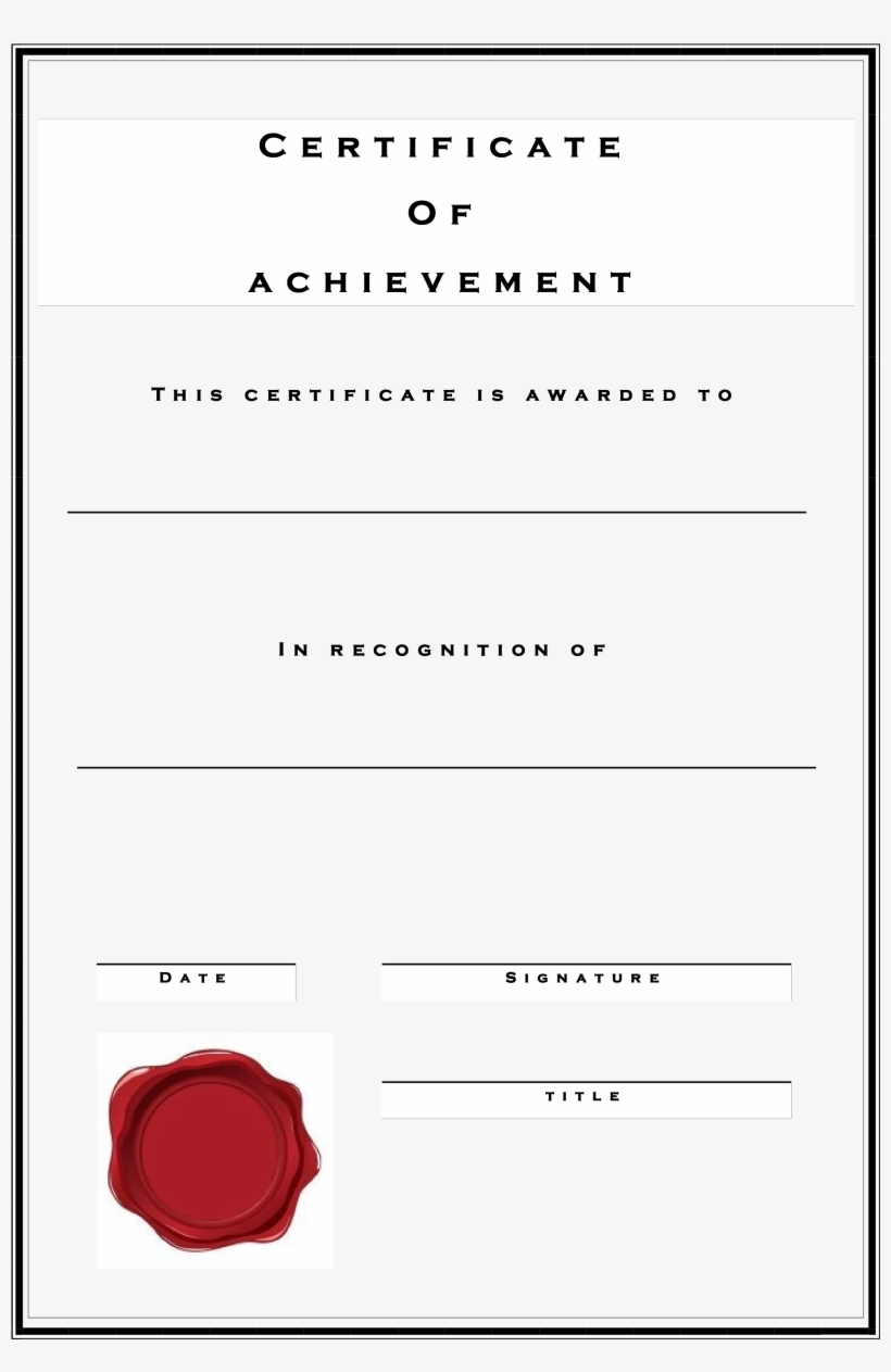 Certificate Of Achievement - Business Administration, transparent png #3976657