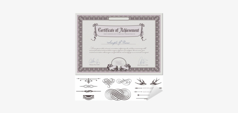 Romantic Certificate Template Sticker • Pixers® • We - Towcester Certificate Holder - Black 81⁄2"x11" Quantity(6), transparent png #3976977