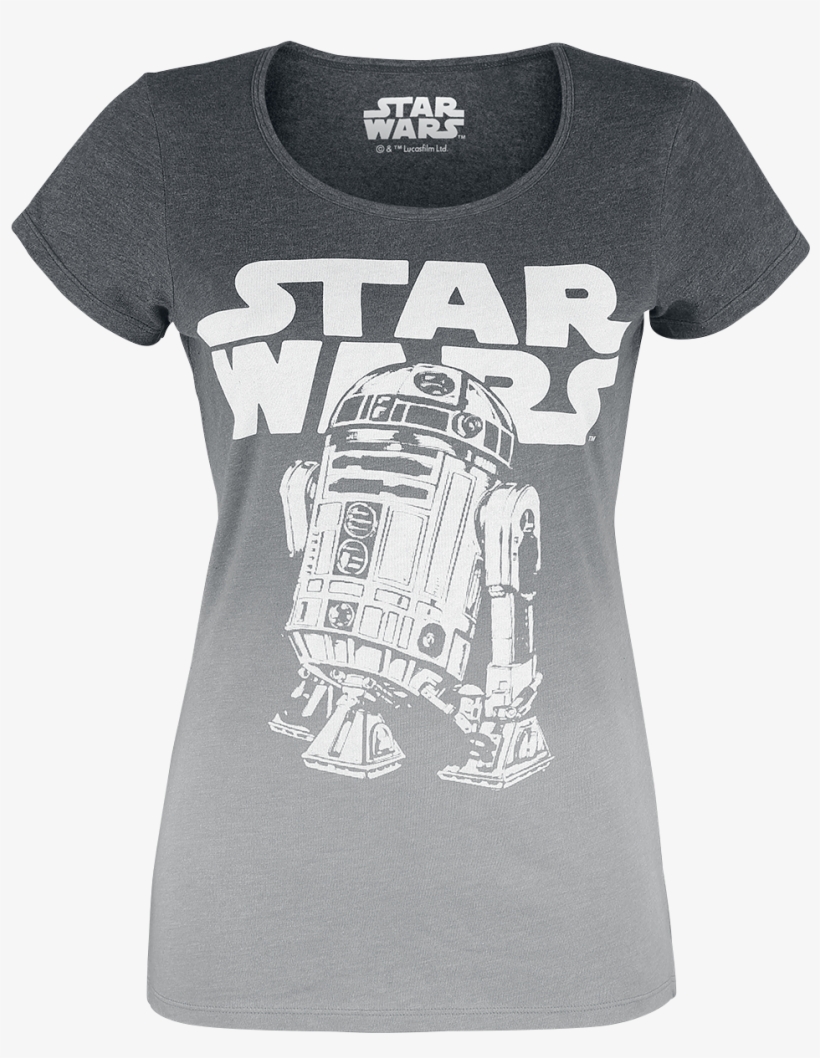 Null R2d2 Logo Mottled Grey T-shirt 368723 Mijekzt - Star Wars, transparent png #3978518